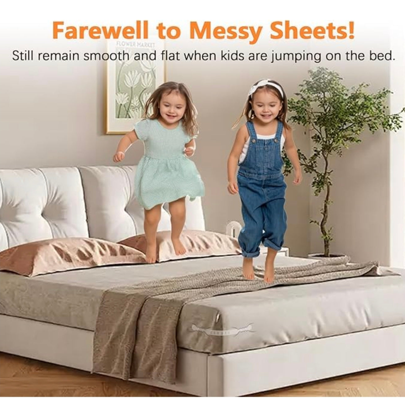 Adjustable Elastic Bedsheet Holders – Set of 4 Triangle Grippers with Strong Clips | Anti-Slip Bedsheet Fasteners for All Mattress Sizes – Keeps Sheets Tight & Wrinkle-Free All Night