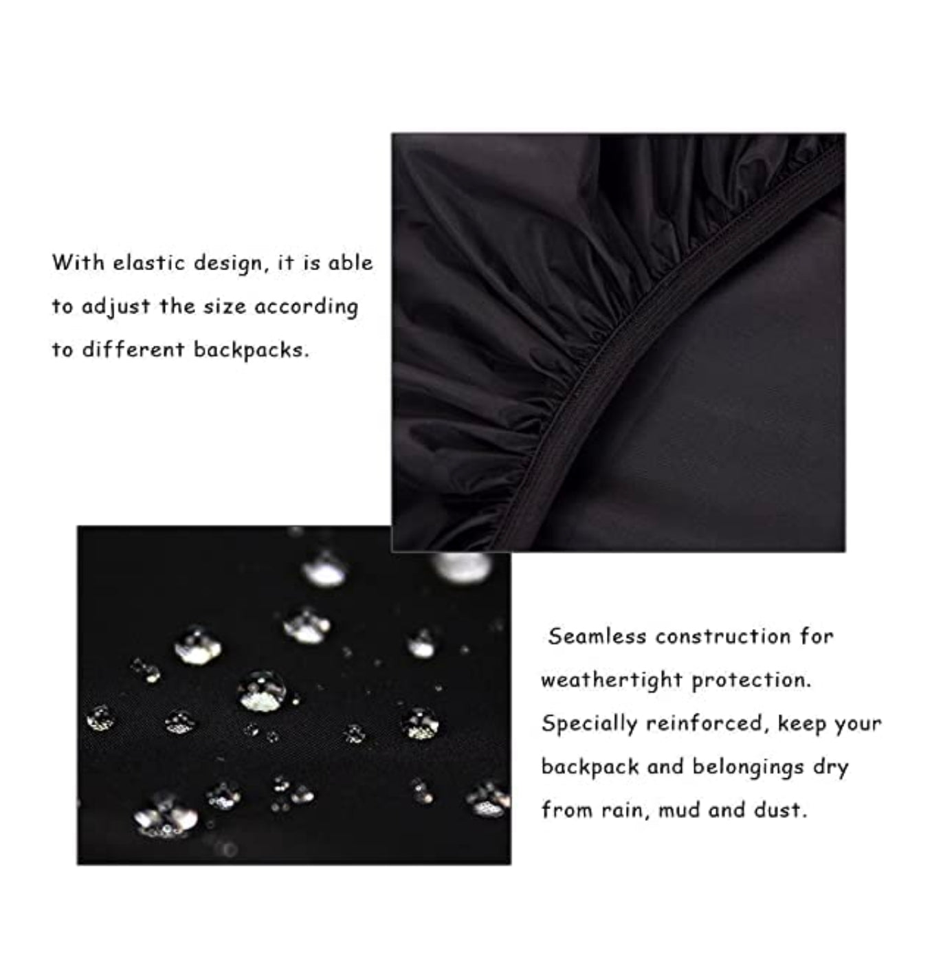 Waterproof Backpack Rain Cover – Pack of 2, Universal Fit for 20L to 40L Bags | Tear-Resistant, Dustproof & Lightweight Nylon Protection for School, Travel, Hiking & Daily Use (Black & Blue)