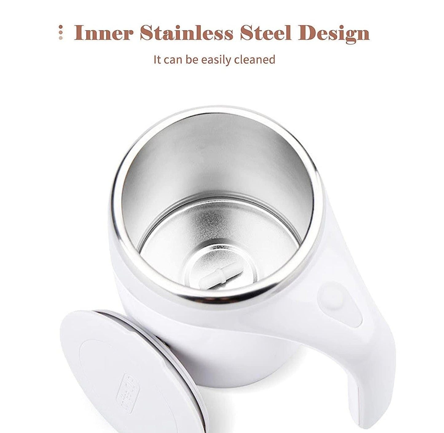 Self-Stirring Magnetic Mug | Automatic Mixing Coffee Mug with Lid | Portable Stainless Steel Travel Cup for Tea, Coffee, Protein Shakes & More | USB Rechargeable, Spill-Proof Design