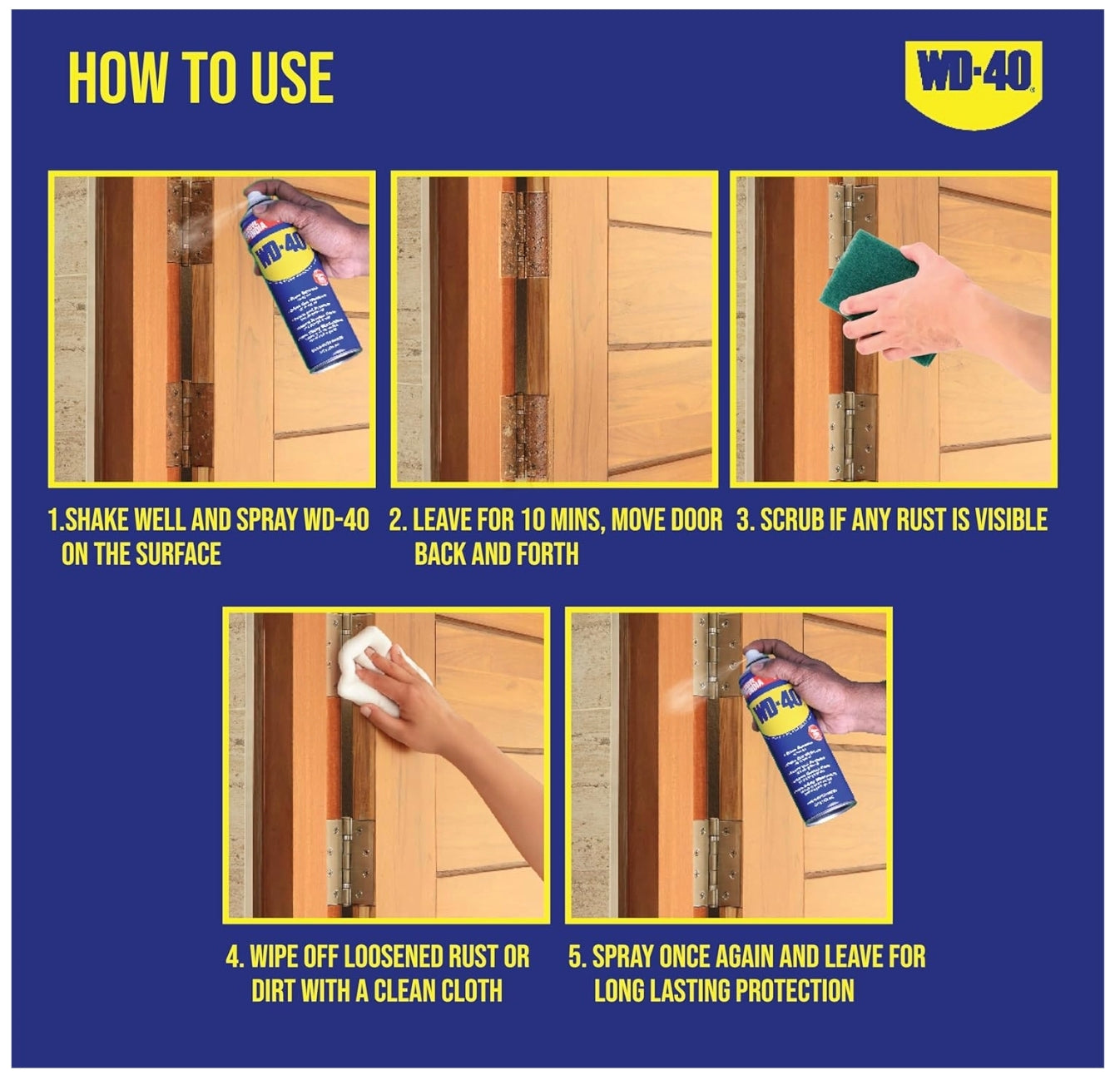 WD-40 Multi-Use Product – Multipurpose Spray for Rust Removal, Lubrication & Cleaning | Protects Metal from Corrosion, Loosens Stuck Parts & Stops Squeaks – 420ml