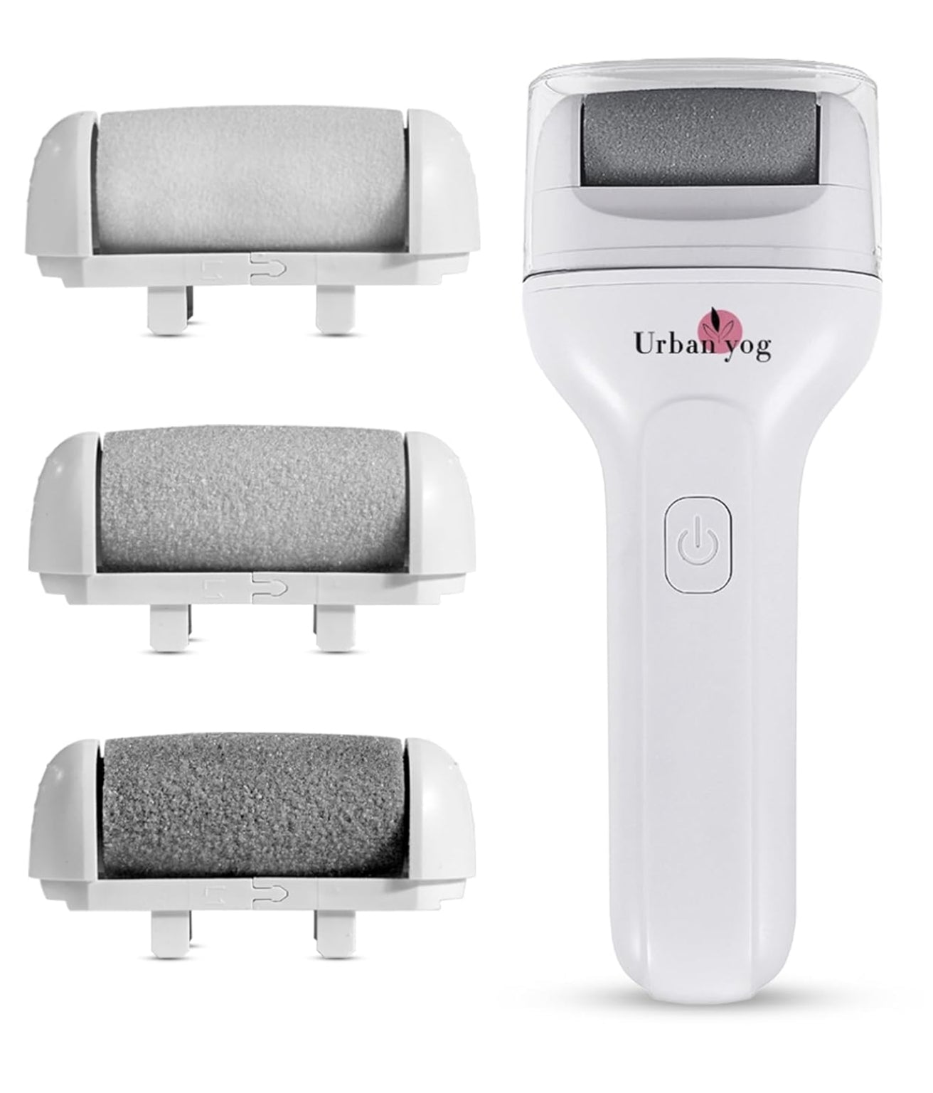 Urban Yog Electric Callus Remover for Feet – Rechargeable Foot File with Powerful Motor & 3 Roller Heads, Painless Pedicure Tool for Smooth, Soft Feet at Home