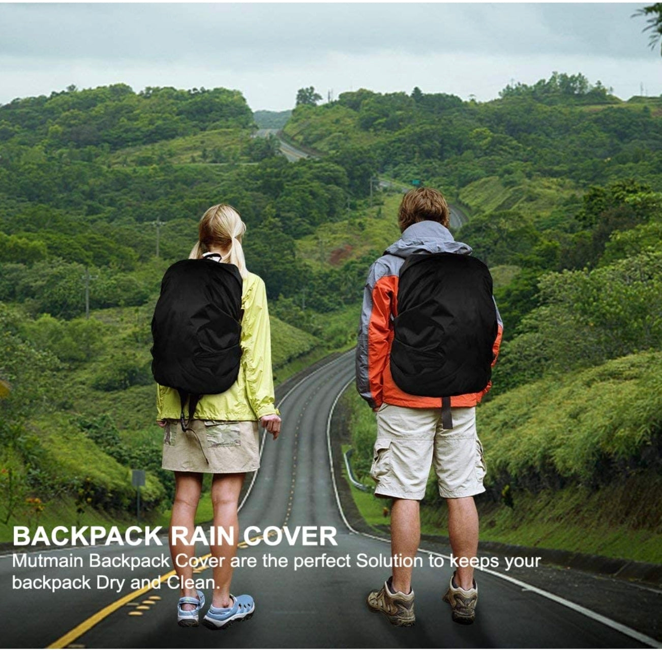Waterproof Backpack Rain Cover – Pack of 2, Universal Fit for 20L to 40L Bags | Tear-Resistant, Dustproof & Lightweight Nylon Protection for School, Travel, Hiking & Daily Use (Black & Blue)