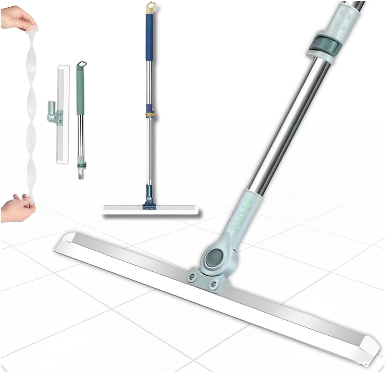 Multifunctional Magic Broom | 2-in-1 Silicone Floor Wiper & Sweeper | Adjustable Handle, Washable & Scratch-Free | Ideal for Wet and Dry Cleaning of Tiles, Marble, Glass, and Hardwood Floors