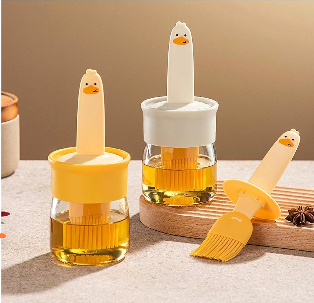 Oil Dispenser with Silicone Brush | Leak-Proof Glass Oil Bottle for Kitchen | 2-in-1 Oil and Sauce Dispenser for Cooking, Grilling, and Baking | Precise, Mess-Free Pouring