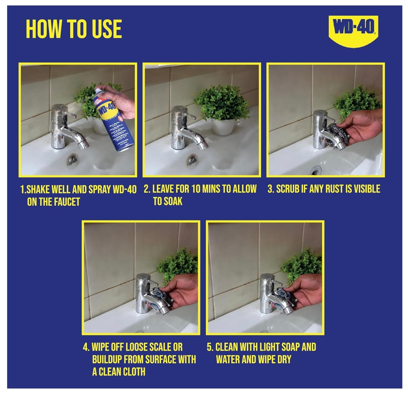 WD-40 Multi-Use Product – Multipurpose Spray for Rust Removal, Lubrication & Cleaning | Protects Metal from Corrosion, Loosens Stuck Parts & Stops Squeaks – 420ml