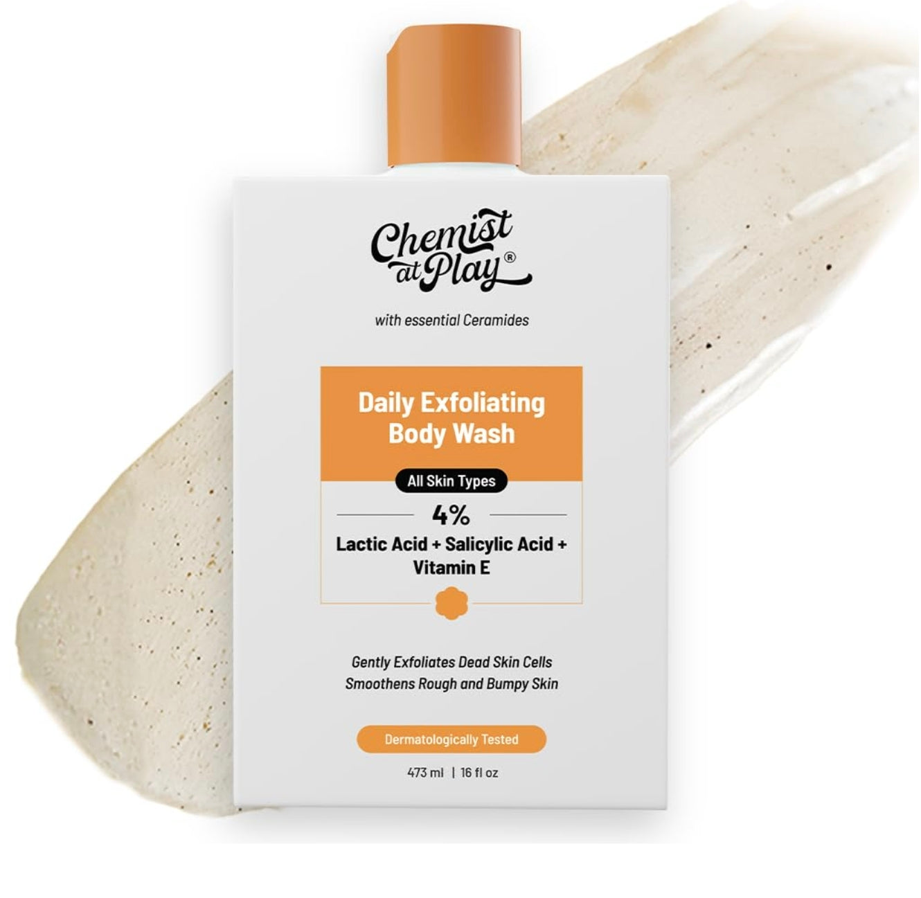 Chemist At Play Exfoliating Body Wash 236ml|4% (Salicylic Acid,Vitamin E & Lactic Acid)|Paraben & SLS Free|Gentle Exfoliating Shower Gel|Removes Tan & Body Acne|Prevents Dry,Rough,Bumpy Skin|Unisex