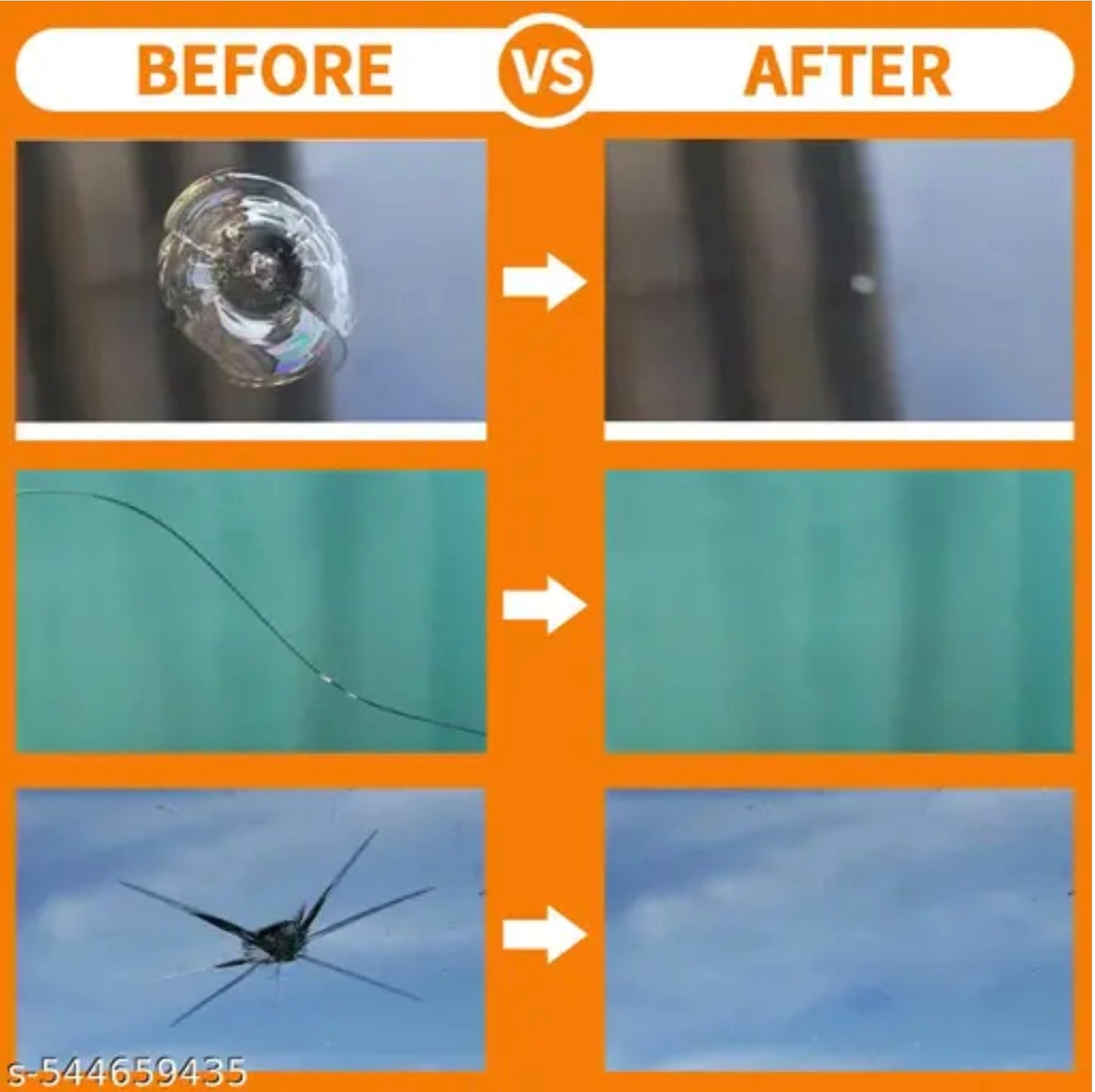 Windscreen Repair Kit, Car Windscreen Crack Repair Kit with Durable Resin, Fix Auto Windscreen Glass Cracks, Chip, Bulls Eye, Star Break, Half Moon