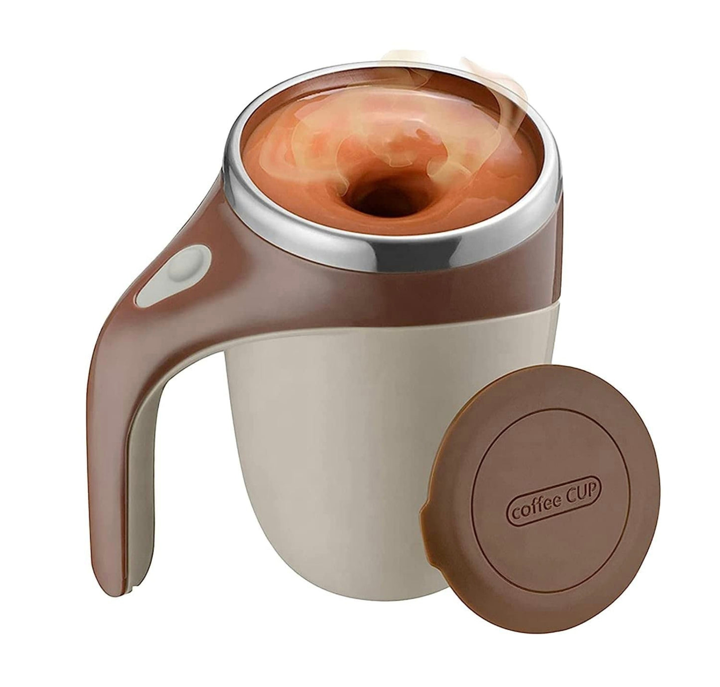 Self-Stirring Magnetic Mug | Automatic Mixing Coffee Mug with Lid | Portable Stainless Steel Travel Cup for Tea, Coffee, Protein Shakes & More | USB Rechargeable, Spill-Proof Design