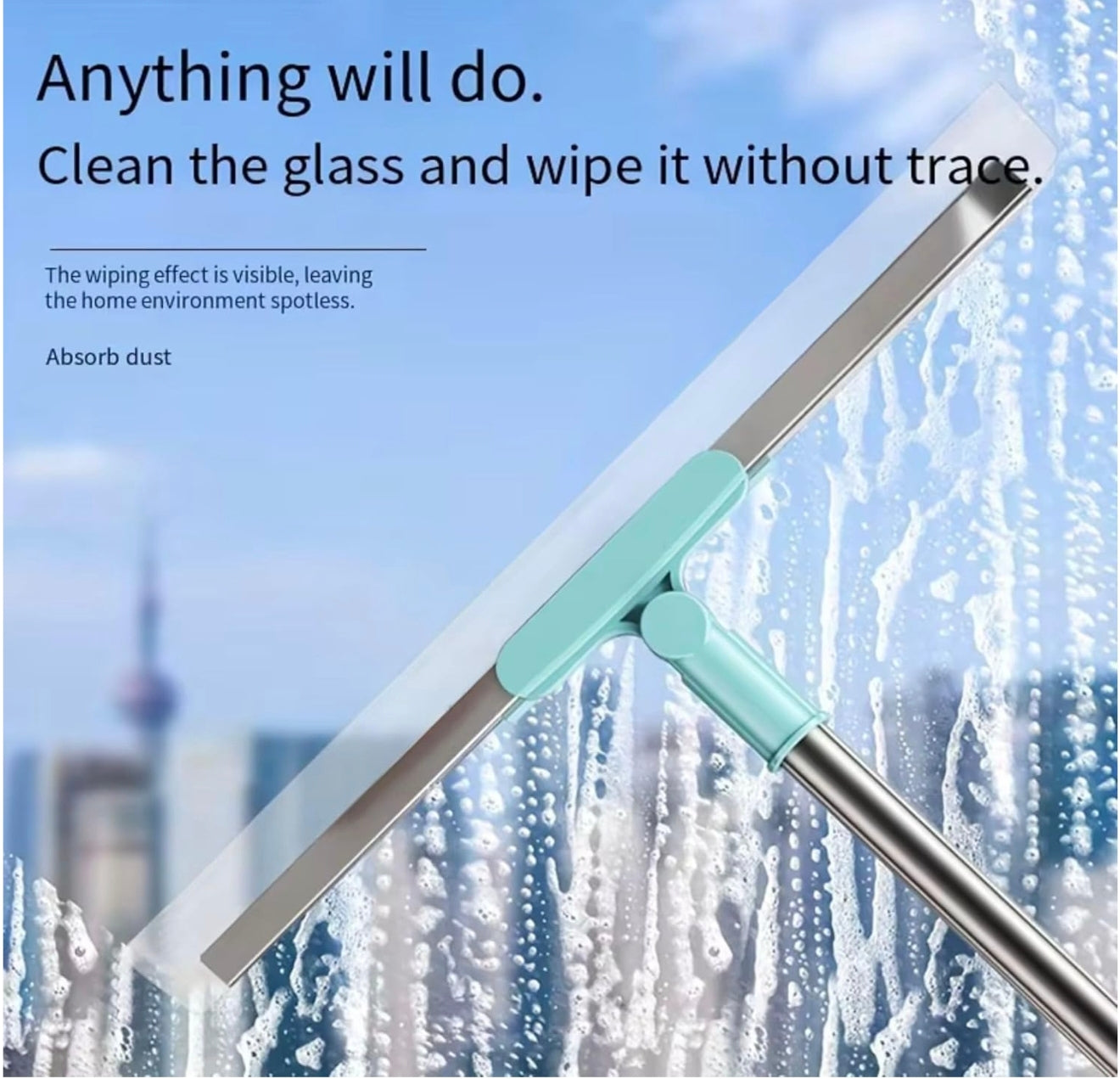 Multifunctional Magic Broom | 2-in-1 Silicone Floor Wiper & Sweeper | Adjustable Handle, Washable & Scratch-Free | Ideal for Wet and Dry Cleaning of Tiles, Marble, Glass, and Hardwood Floors