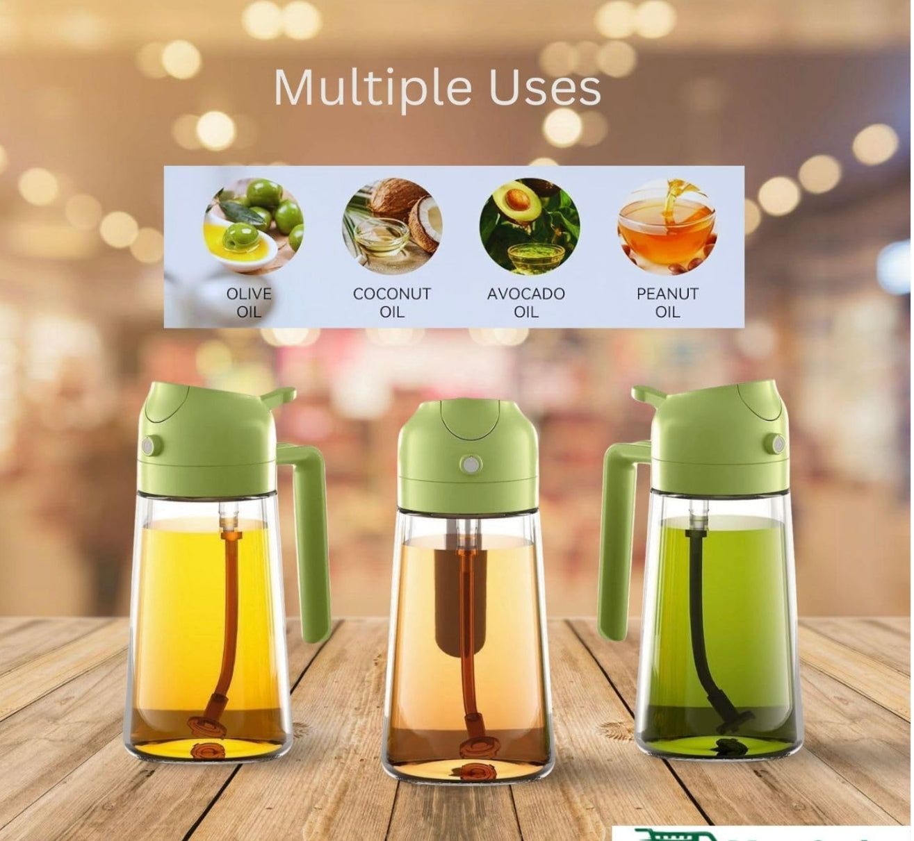 2-in-1 Oil Dispenser with Brush | Leak-Proof Glass Oil Bottle for Kitchen | Oil & Vinegar Dispenser with Silicone Basting Brush for Cooking, Grilling, and Baking