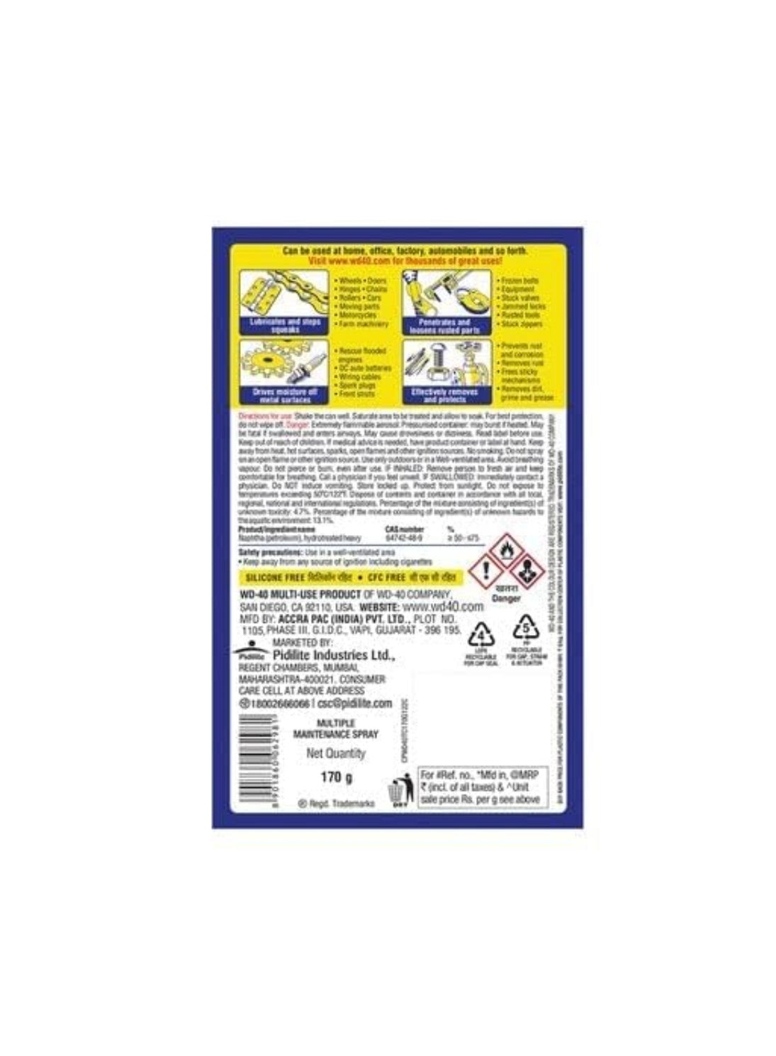 WD-40 Multi-Use Product – Multipurpose Spray for Rust Removal, Lubrication & Cleaning | Protects Metal from Corrosion, Loosens Stuck Parts & Stops Squeaks – 420ml