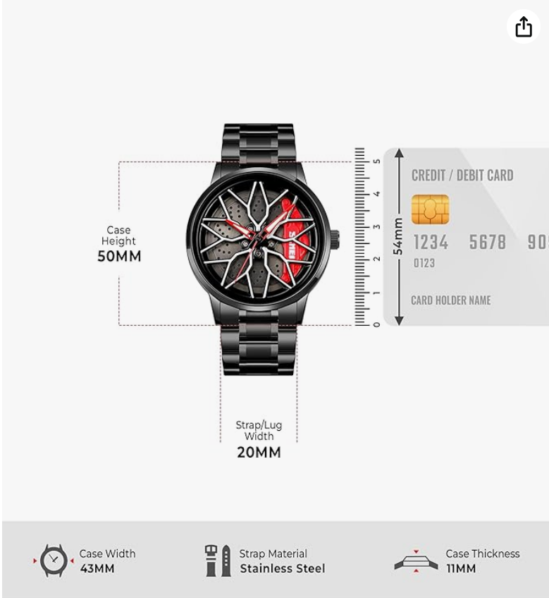 Stereoscopic Car Wheel Watch