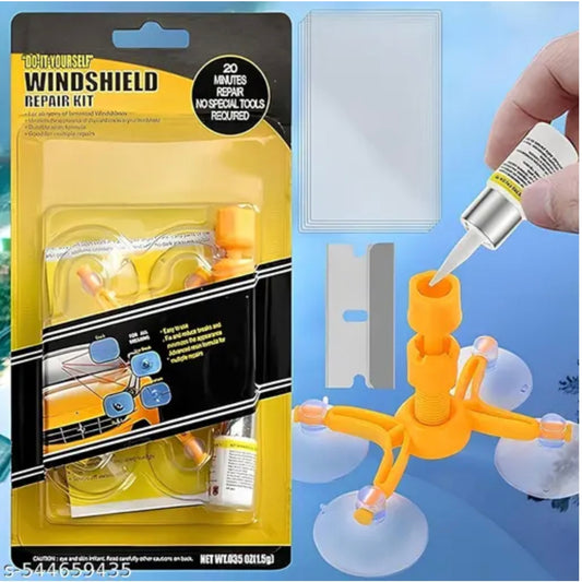 Windscreen Repair Kit, Car Windscreen Crack Repair Kit with Durable Resin, Fix Auto Windscreen Glass Cracks, Chip, Bulls Eye, Star Break, Half Moon