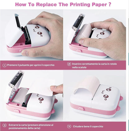 Mini Portable Bluetooth Pocket Printer | Wireless Thermal Printer for Photos, Notes, Labels | Compatible with Android & iOS | Inkless Mobile Printing for Office, School & Home Use