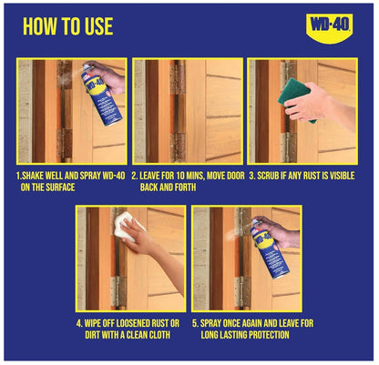 WD-40 Multi-Use Product – Multipurpose Spray for Rust Removal, Lubrication & Cleaning | Protects Metal from Corrosion, Loosens Stuck Parts & Stops Squeaks – 420ml