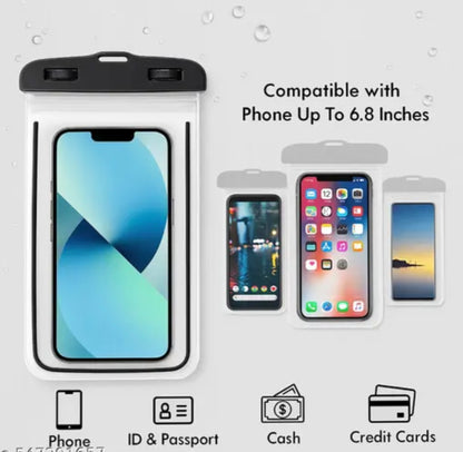 Universal Waterproof Phone Pouch (Pack of 1) | IPX8 Certified Dry Bag Case with Touchscreen Access & Lanyard | Underwater Protection up to 30m for iPhone, Samsung & All Smartphones – Transparent Front & Back