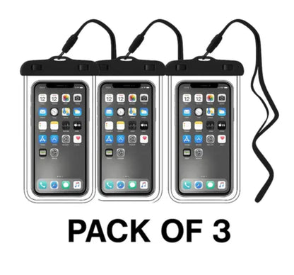 Universal Waterproof Phone Pouch (Pack of 1) | IPX8 Certified Dry Bag Case with Touchscreen Access & Lanyard | Underwater Protection up to 30m for iPhone, Samsung & All Smartphones – Transparent Front & Back