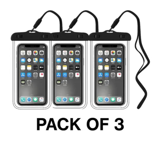 Universal Waterproof Phone Pouch (Pack of 1) | IPX8 Certified Dry Bag Case with Touchscreen Access & Lanyard | Underwater Protection up to 30m for iPhone, Samsung & All Smartphones – Transparent Front & Back