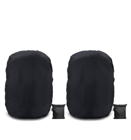 Waterproof Backpack Rain Cover – Pack of 2, Universal Fit for 20L to 40L Bags | Tear-Resistant, Dustproof & Lightweight Nylon Protection for School, Travel, Hiking & Daily Use (Black & Blue)