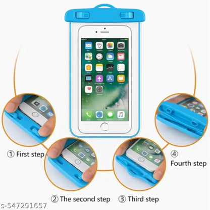 Universal Waterproof Phone Pouch (Pack of 1) | IPX8 Certified Dry Bag Case with Touchscreen Access & Lanyard | Underwater Protection up to 30m for iPhone, Samsung & All Smartphones – Transparent Front & Back