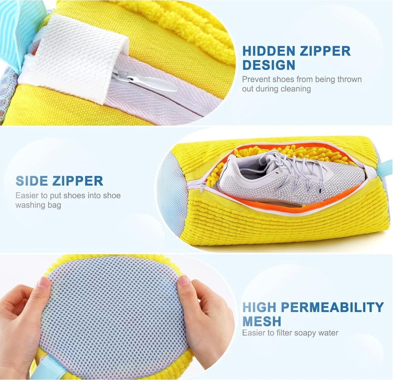 Premium Shoe Washing Bag for Laundry – Durable Mesh Sneaker Wash Bag with Zipper, Protects Shoes in Washing Machine, Reusable Shoe Laundry Bag for All Shoe Types