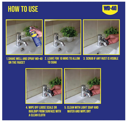 WD-40 Multi-Use Product – Multipurpose Spray for Rust Removal, Lubrication & Cleaning | Protects Metal from Corrosion, Loosens Stuck Parts & Stops Squeaks – 420ml