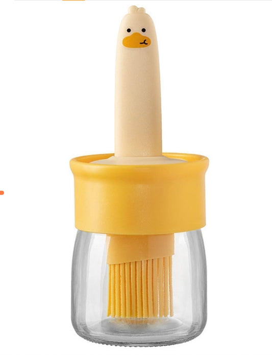 Oil Dispenser with Silicone Brush | Leak-Proof Glass Oil Bottle for Kitchen | 2-in-1 Oil and Sauce Dispenser for Cooking, Grilling, and Baking | Precise, Mess-Free Pouring