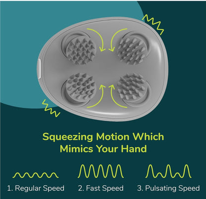 HealMassager Electric Scalp Massager for Hair Growth & Stress Relief – Rechargeable Handheld Head Massager with 4 Massage Nodes, Waterproof Design for Wet & Dry Use