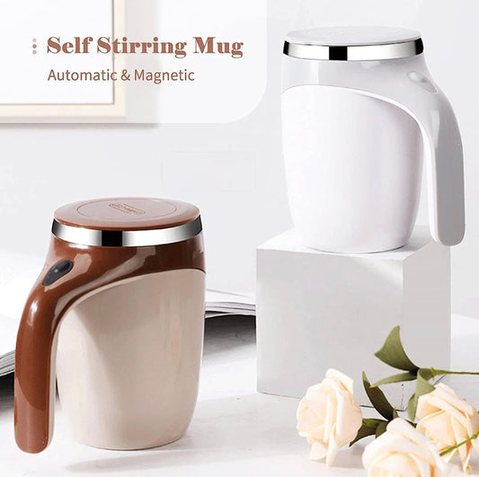 Self-Stirring Magnetic Mug | Automatic Mixing Coffee Mug with Lid | Portable Stainless Steel Travel Cup for Tea, Coffee, Protein Shakes & More | USB Rechargeable, Spill-Proof Design
