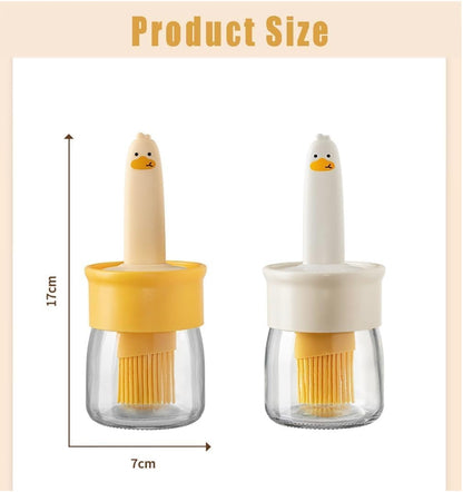 Oil Dispenser with Silicone Brush | Leak-Proof Glass Oil Bottle for Kitchen | 2-in-1 Oil and Sauce Dispenser for Cooking, Grilling, and Baking | Precise, Mess-Free Pouring