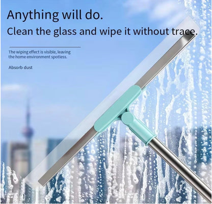 Multifunctional Magic Broom | 2-in-1 Silicone Floor Wiper & Sweeper | Adjustable Handle, Washable & Scratch-Free | Ideal for Wet and Dry Cleaning of Tiles, Marble, Glass, and Hardwood Floors